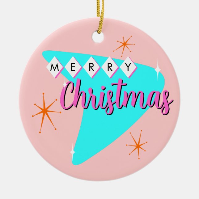 Frory Mid Century Weihnachten Keramik Ornament (Vorne)