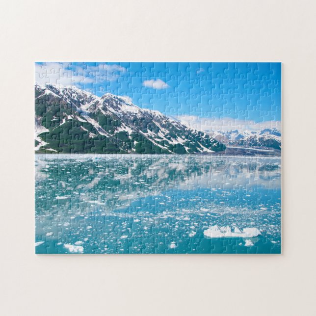 Frosblaue Seenlandschaft Puzzle (Horizontal)