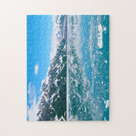 Frosblaue Seenlandschaft Puzzle