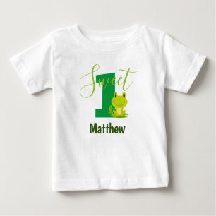 Frosch 1. Geburtstag Custom Monogram Sweet 1 Niedl Baby T-shirt