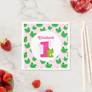 Frosch 1. Geburtstag Party Baby Girl liefert Napki Serviette