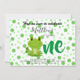 Frosch 1. Geburtstag Party dots Einladung