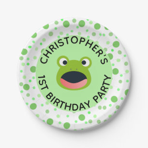 Frosch 1. Geburtstag Party für Kinder Pappteller