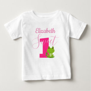 Frosch 1. Geburtstag Party Sweet One Baby Name T-shirt