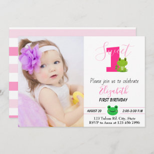 Frosch 1. Geburtstagsfrau Foto Prinzessin Einladung