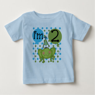 Frosch-2. Geburtstags-Blau Baby T-shirt