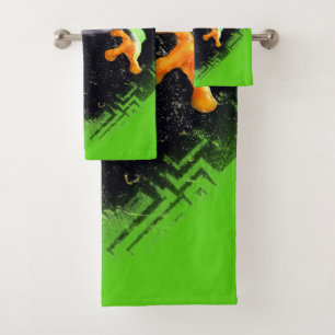 Frosch 3 fasste Tuch-Set ein Badhandtuch Set