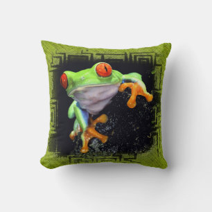 Frosch 3 geränderte Kissen Optionen