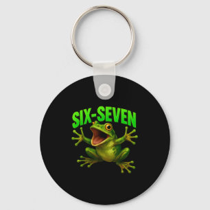 Frosch 67 Meme Six Seven Lustig Gen Alpha Schlüsselanhänger