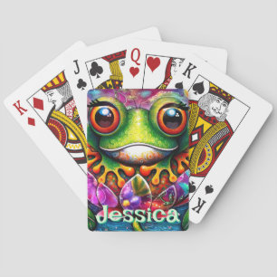 Frosch Abstrakte Blütenfrösche Personalisiert Spielkarten