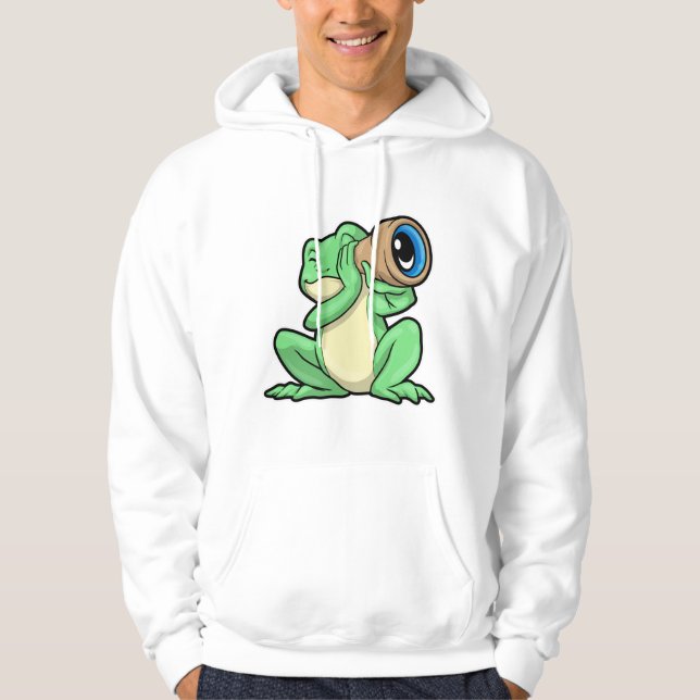 Frosch als Astronomie mit Teleskop Hoodie (Vorderseite)