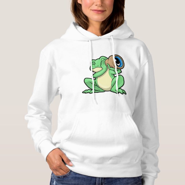 Frosch als Astronomie mit Teleskop Hoodie (Vorderseite)