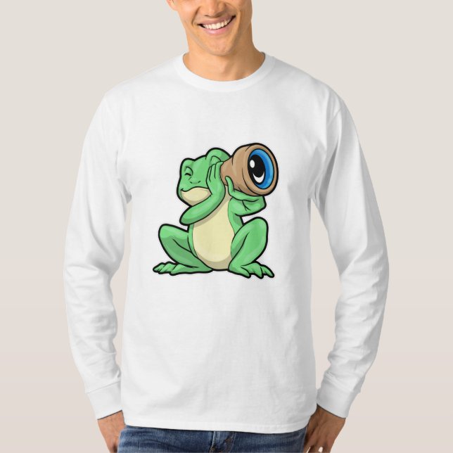 Frosch als Astronomie mit Teleskop T-Shirt (Vorderseite)