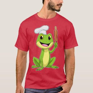 Frosch als Baker mit Button-Rolling-Kochmütze T-Shirt