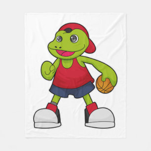 Frosch als Basketballspieler mit Basketball Fleecedecke