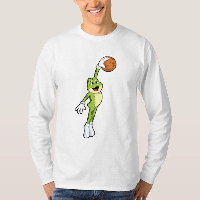 Frosch als Basketballspieler mit Basketball.PNG T-Shirt (Vorderseite)