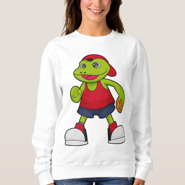 Frosch als Basketballspieler mit Basketball Sweatshirt (Vorderseite)