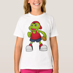 Frosch als Basketballspieler mit Basketball T-Shirt
