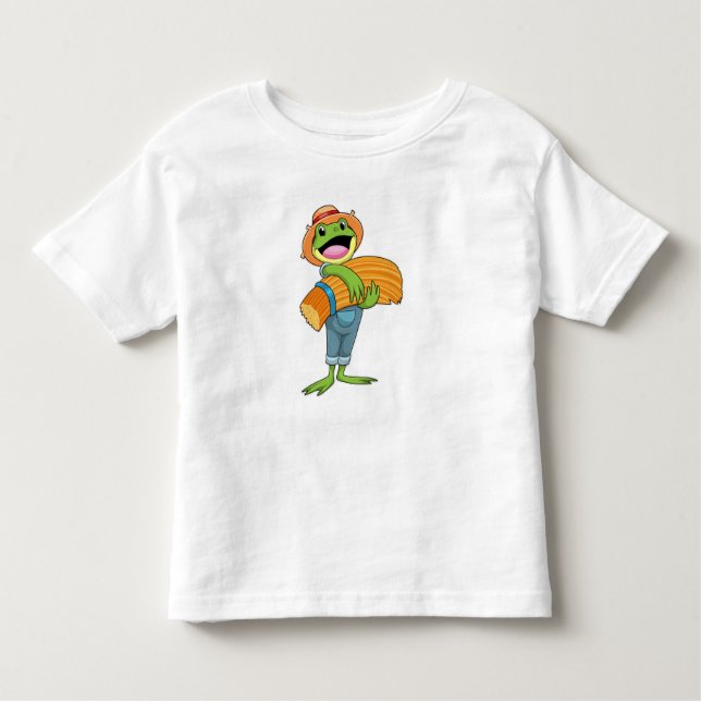 Frosch als Bauer mit Stroh Kleinkind T-shirt (Vorderseite)
