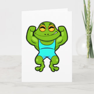 Frosch als Bodybuilder an der Bodybuilding Karte