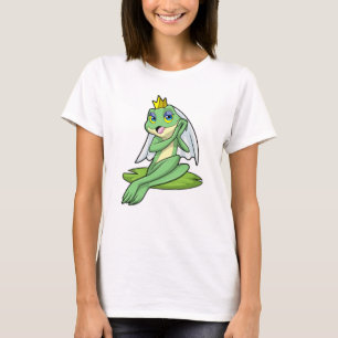 Frosch als Braut bei Hochzeit mit Krone T-Shirt