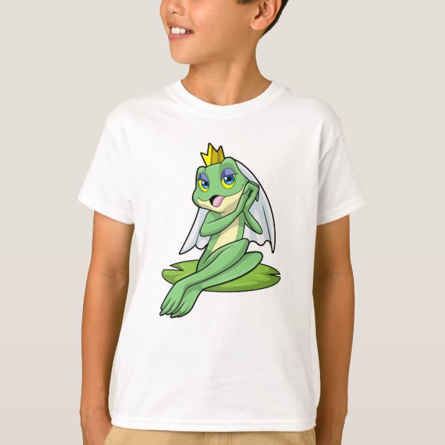 Frosch als Braut bei Hochzeit mit Krone T-Shirt (Vorderseite)