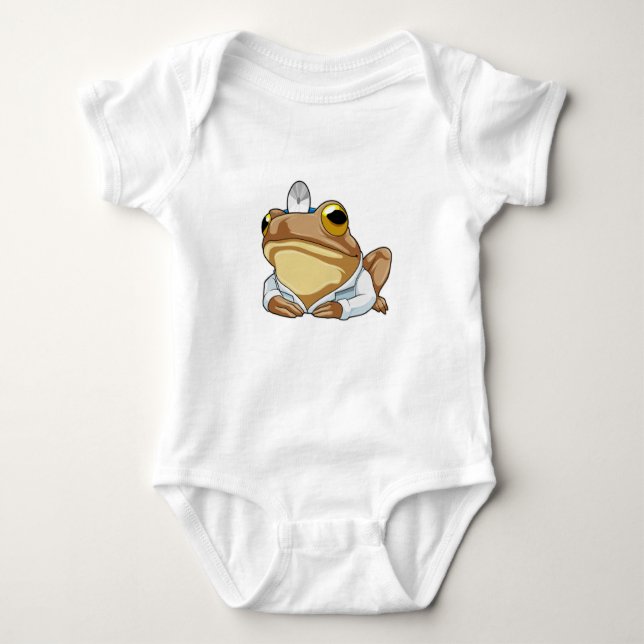 Frosch als Doktor mit Doctor's Coat Baby Strampler (Vorderseite)