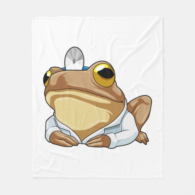 Frosch als Doktor mit Doctor's Coat Fleecedecke (Vorderseite)