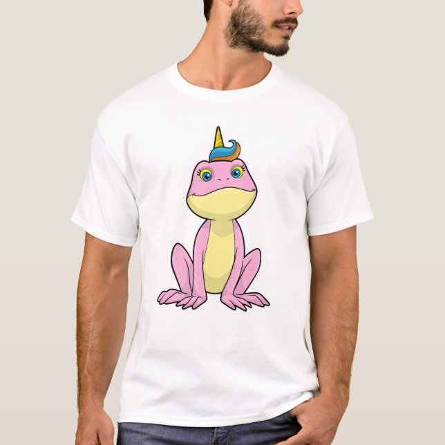 Frosch als Einhorn T-Shirt (Vorderseite)