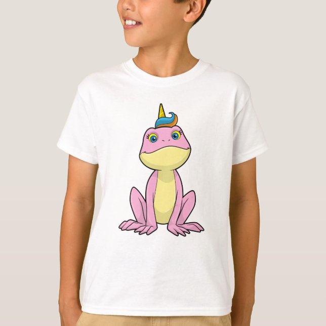 Frosch als Einhorn T-Shirt (Vorderseite)