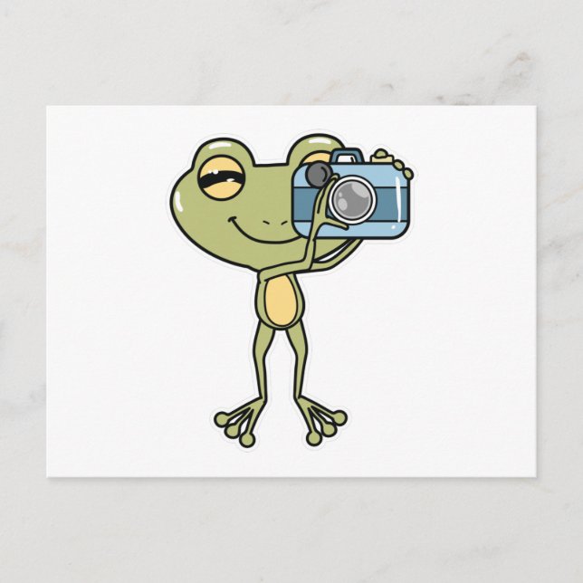 Frosch als Fotograf mit Kamera Postkarte (Vorderseite)
