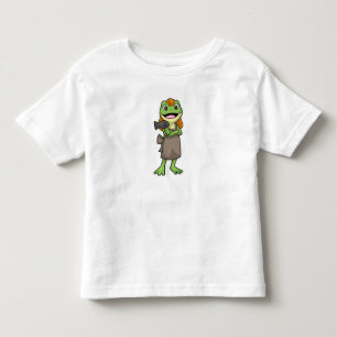 Frosch als Friseur mit Haartrockner Kleinkind T-shirt