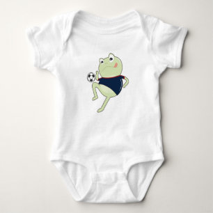 Frosch als Fußballspieler mit Fußball Baby Strampler