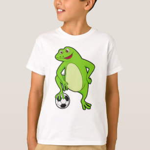 Frosch als Fußballspieler mit Fußball T-Shirt