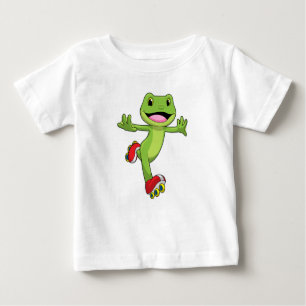 Frosch als Inline-Skater mit Roller-Skaten Baby T-shirt