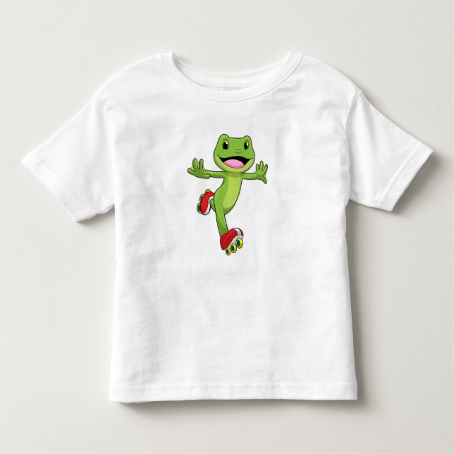 Frosch als Inline-Skater mit Roller-Skaten Kleinkind T-shirt (Vorderseite)