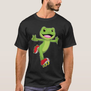 Frosch als Inline-Skater mit Roller-Skaten T-Shirt