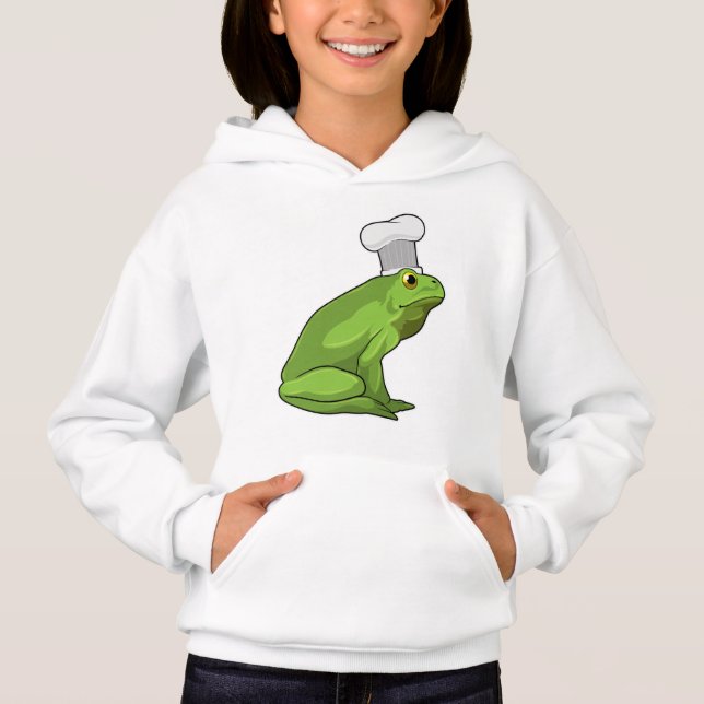 Frosch als Koch mit Koch Hut Hoodie (Vorderseite)