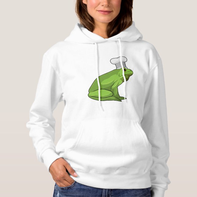Frosch als Koch mit Koch Hut Hoodie (Vorderseite)