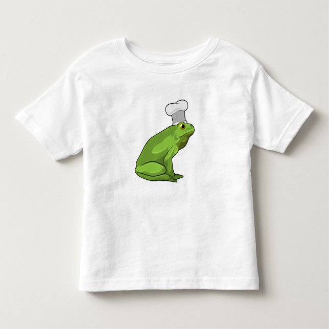Frosch als Koch mit Koch Hut Kleinkind T-shirt (Vorderseite)