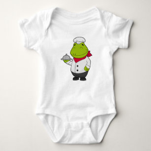Frosch als Koch mit Platter Baby Strampler
