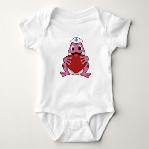 Frosch als Krankenschwester mit Herz Baby Strampler