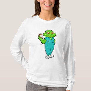 Frosch als Krankenschwester mit Medizin und Stetho T-Shirt