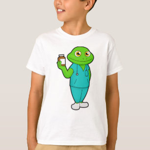 Frosch als Krankenschwester mit Medizin und Stetho T-Shirt