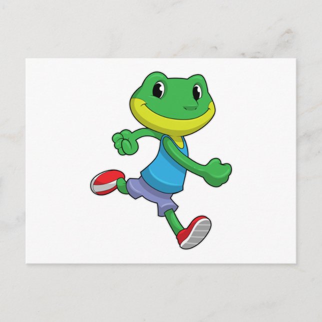 Frosch als Läufer beim Laufen Postkarte (Vorderseite)