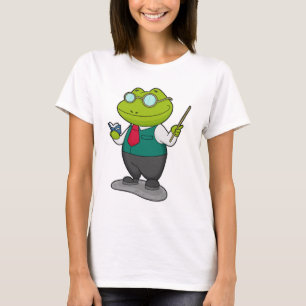 Frosch als Lehrer mit Buch T-Shirt