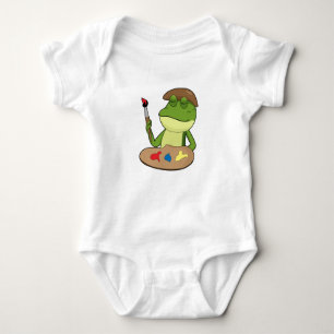 Frosch als Maler mit Pinsel und Farbe Baby Strampler