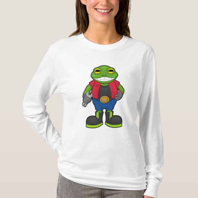 Frosch als Mechanik mit Spanner T-Shirt (Vorderseite)