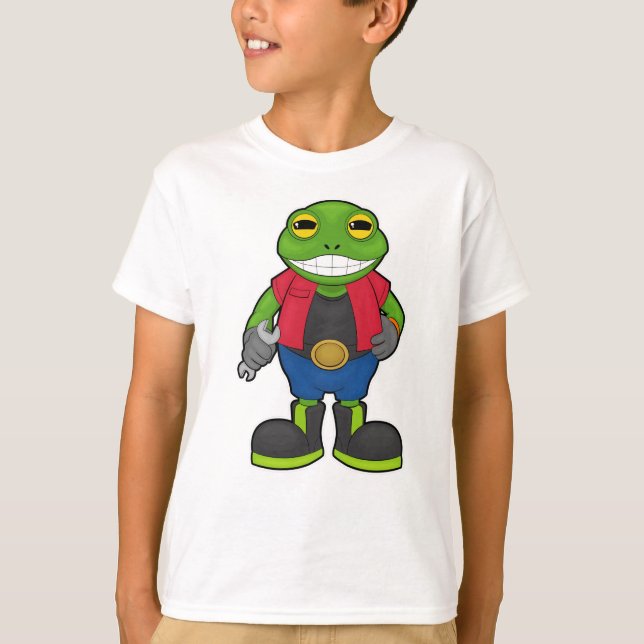 Frosch als Mechanik mit Spanner T-Shirt (Vorderseite)