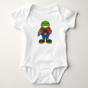 Frosch als Mechaniker mit Schraubenschlüssel Baby Strampler